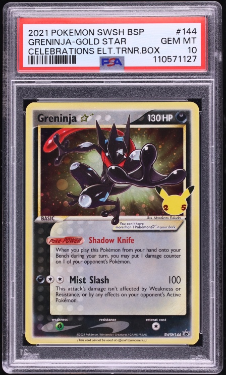 2021 Pokemon Sword & Shield Promo Celebrations Holo Greninja Gold Star #SWSH144 PSA 10 GEM MINT