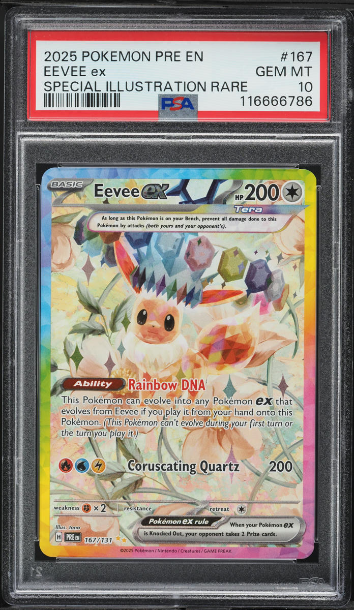 2025 Pokemon SV Prismatic Evolutions SIR Eevee EX #167 PSA 10 GEM MINT