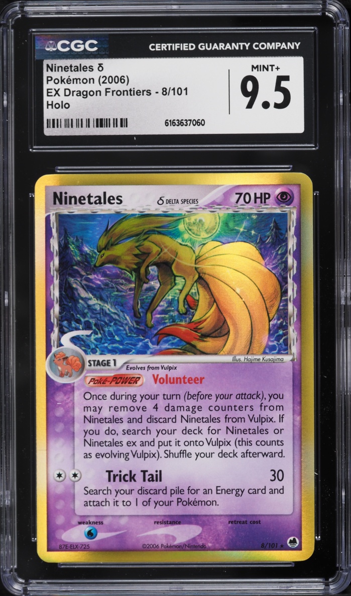 2006 Pokemon EX Dragon Frontiers Holo Ninetales #8 CGC 9.5 MINT+
