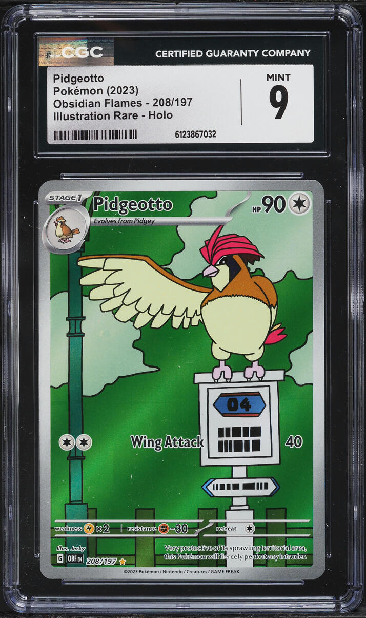 2023 Pokemon Scarlet & Violet Obsidian Flames IR Pidgeotto #208 CGC 9 MINT