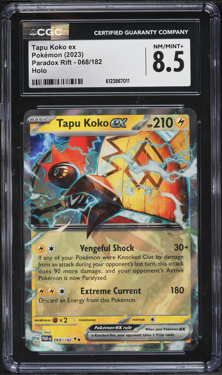 2023 Pokemon Scarlet & Violet Paradox Rift Holo Tapu Koko ex #68 CGC 8.5 NM-MT+