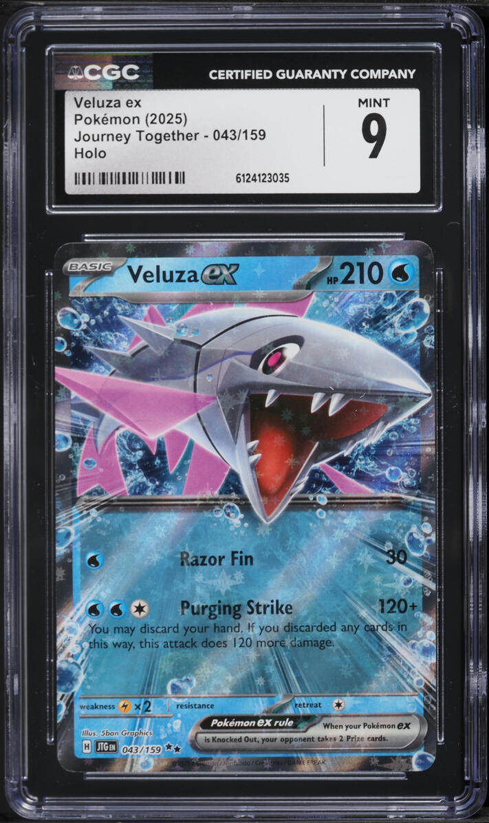 2025 Pokemon Scarlet & Violet Journey Together Holo Veluza ex #43 CGC 9 MINT