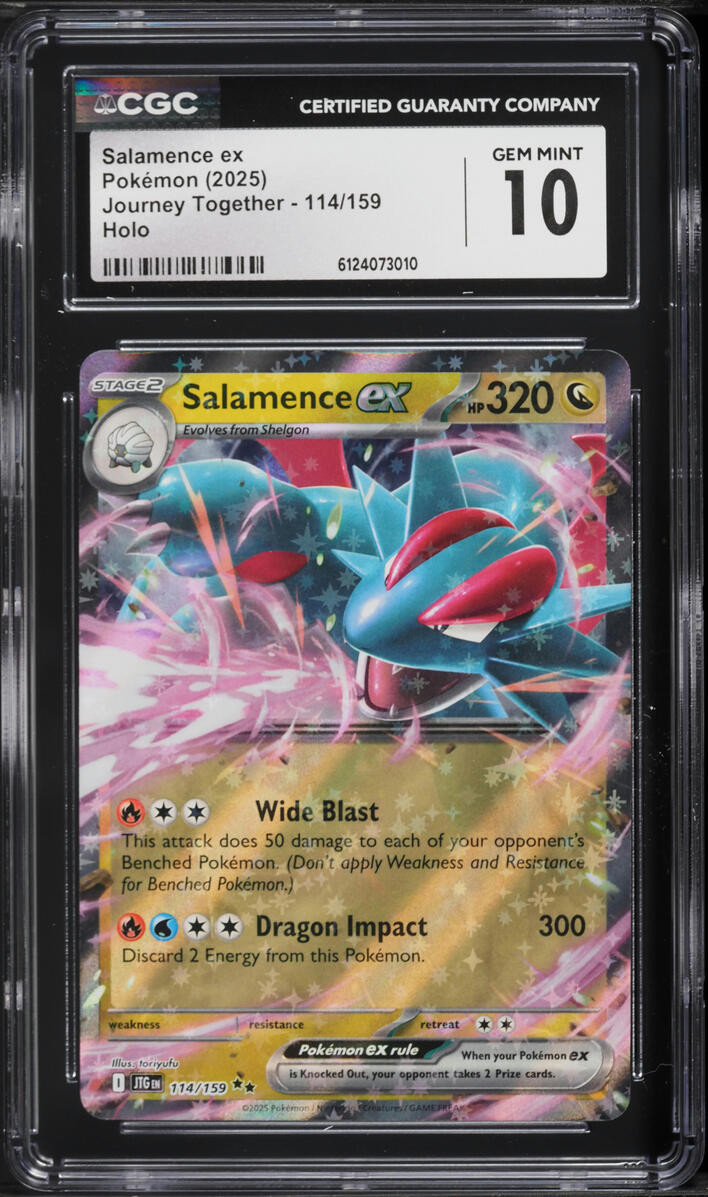 2025 Pokemon Scarlet & Violet Journey Together Holo Salamence ex #114 CGC 10 GEM MINT