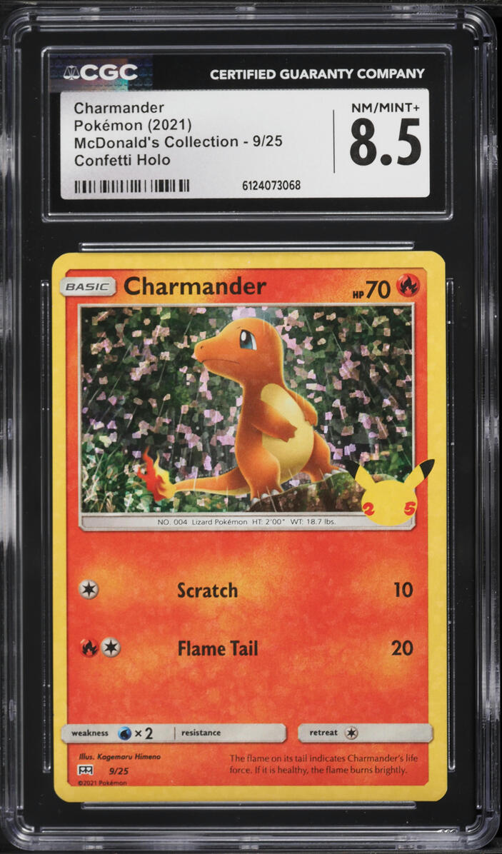 2021 Pokemon Sword & Shield McDonald's Holo Charmander #9 CGC 8.5 NM-MT+
