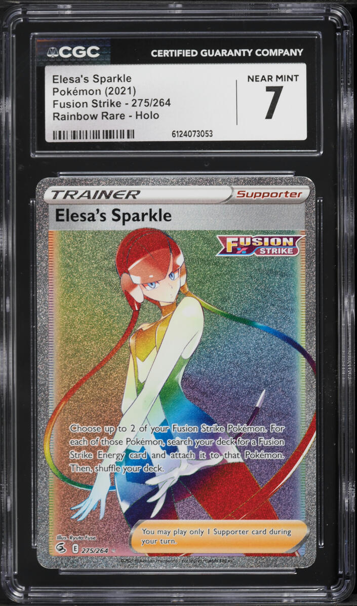 2021 Pokemon Sword & Shield Fusion Strike Rainbow Rare Elesa's Sparkle #275 CGC 7 NRMT