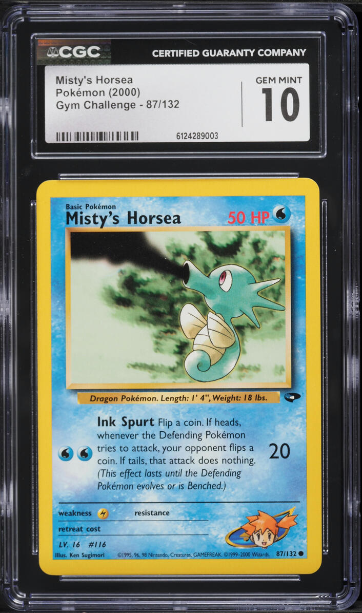 2000 Pokemon Gym Challenge Misty's Horsea #87 CGC 10 GEM MINT