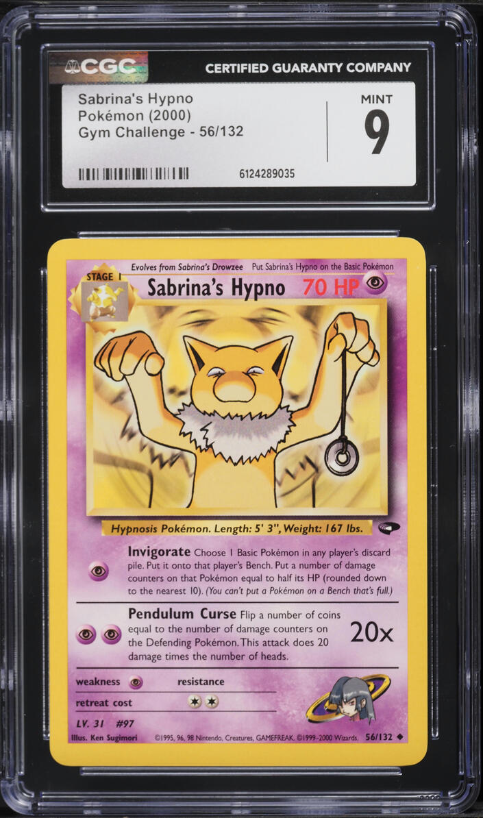 2000 Pokemon Gym Challenge Sabrina's Hypno #56 CGC 9 MINT