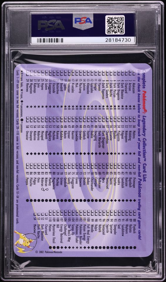 2002 Pokemon Legendary Collection Box Topper Charizard #S1 PSA 10 GEM MINT