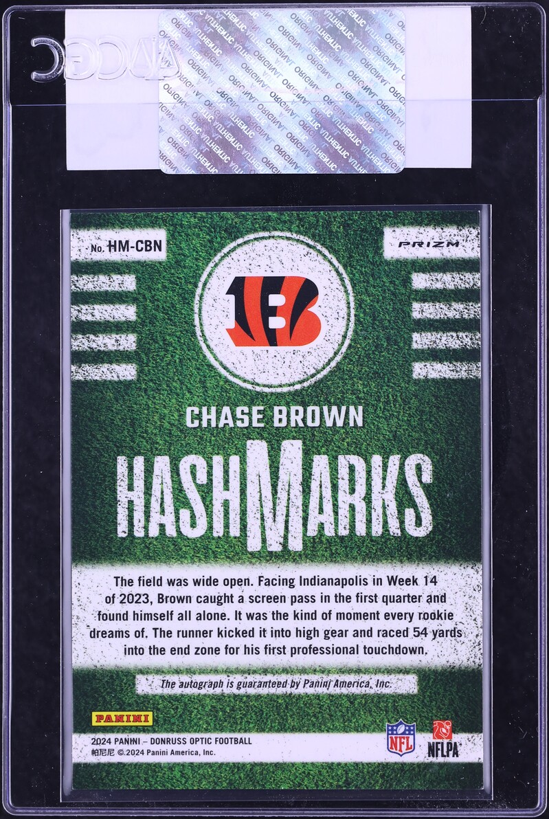 2024 Donruss Optic Hash Marks Chase Brown AUTO #HM-CBN CGC AUTH