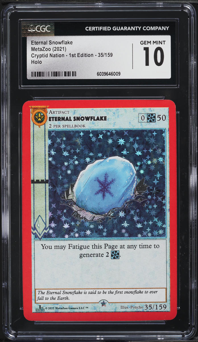 2021 MetaZoo Cryptid Nation 1st Ed Holo Eternal Snowflake #35 CGC 10 ...