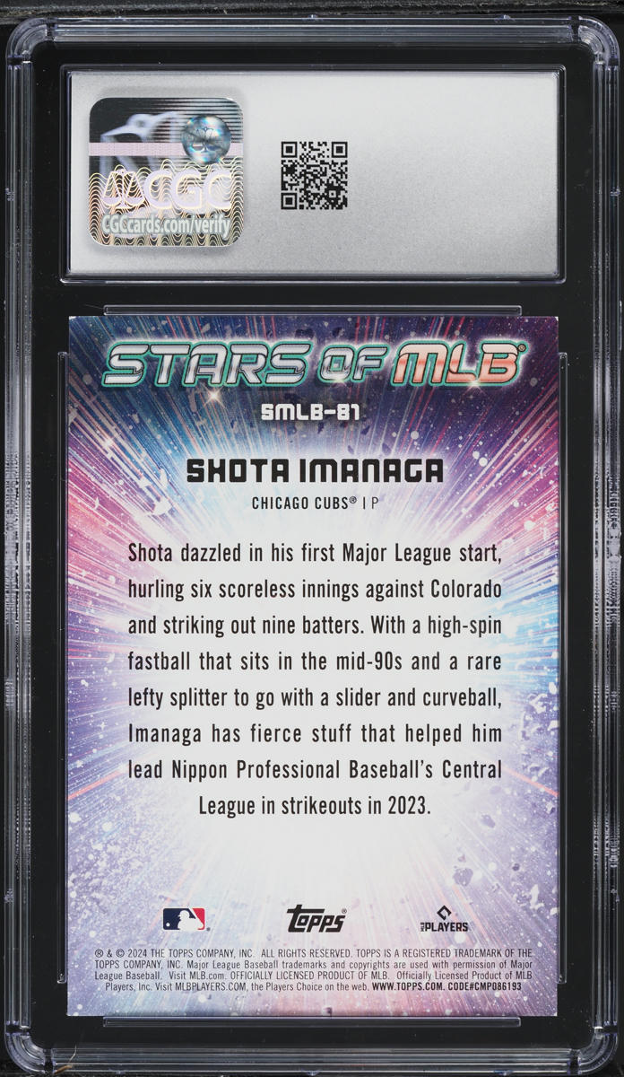 2024 Topps Update Stars Of MLB Shota Imanaga ROOKIE #SMLB-81 CGC 8 NM-MT