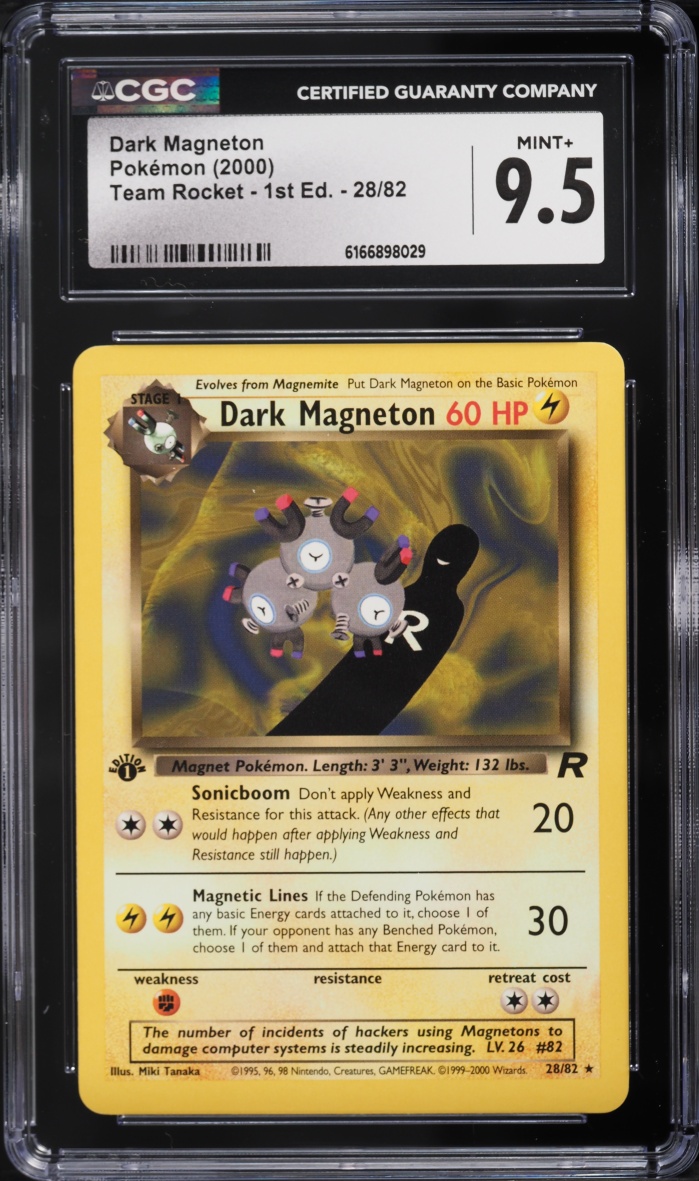 2000 Pokemon Team Rocket 1st Edition Dark Magneton #28 CGC 9.5 MINT+