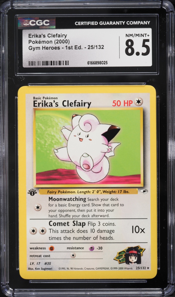 2000 Pokemon Gym Heroes 1st Edition Erika's Clefairy #25 CGC 8.5 NM-MT+