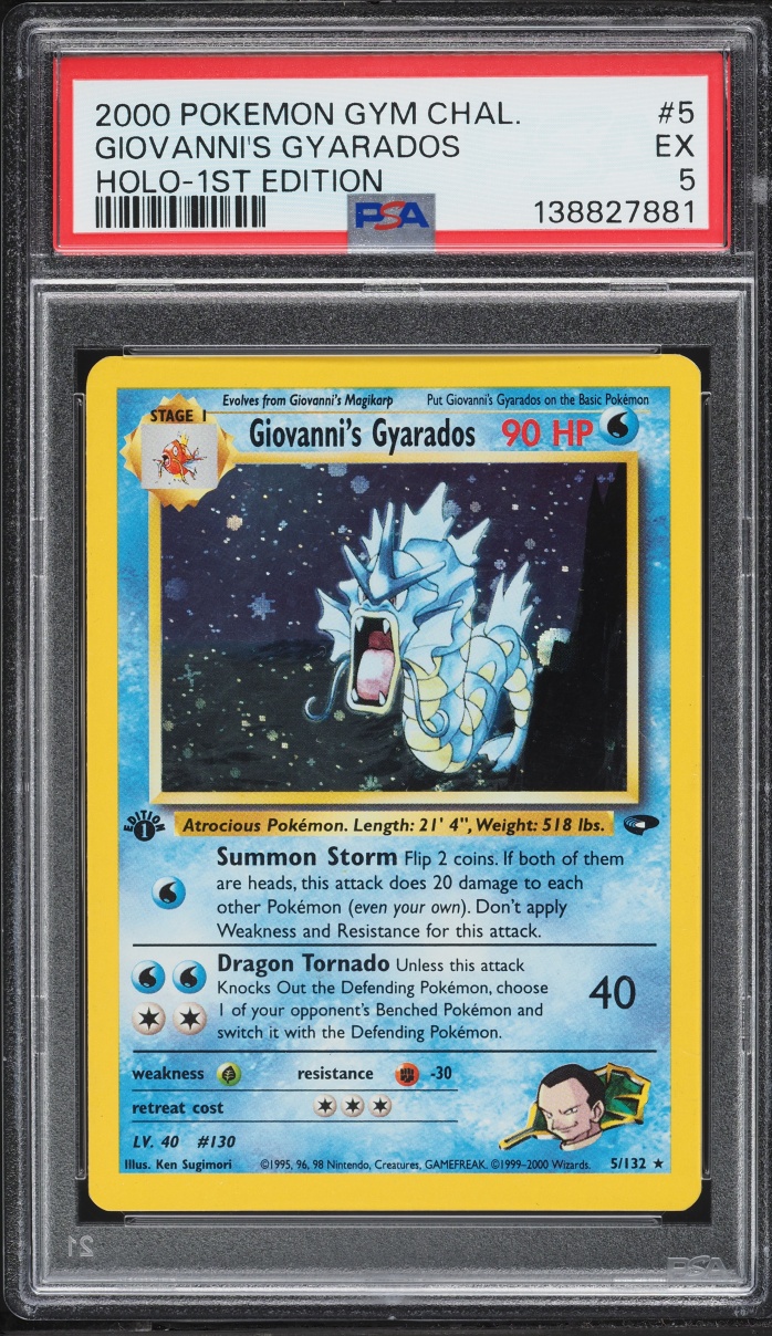 2000 Pokemon Gym Challenge 1st Edition Holo Giovanni's Gyarados #5 PSA 5 EX