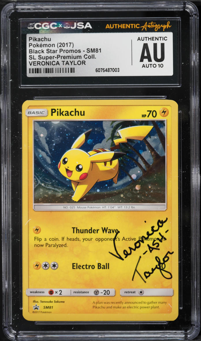 2017 Pokemon SM Promo Shining Legends Premium Holo Pikachu AUTO #SM81 JSA CGC AUTH