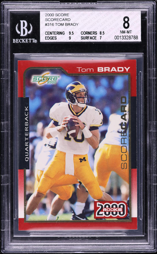 2000 Pacific Draft Picks Tom Brady ROOKIE /999 #403 BGS 8.5 NM-MT+
