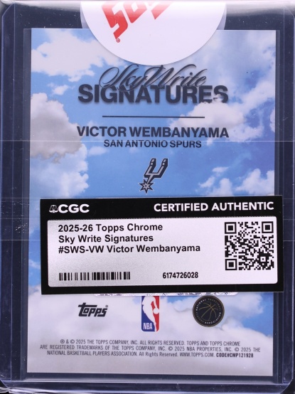 2025 Topps Chrome Sky Write Signatures Victor Wembanyama AUTO #SWS-VW CGC AUTH