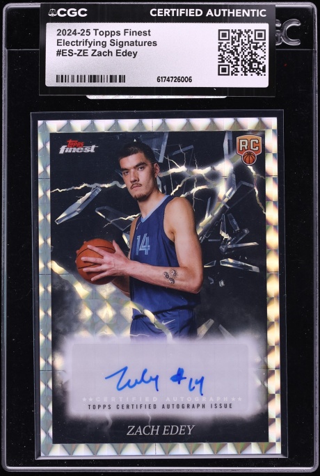 2024 Finest Electrifying Geometric Zach Edey ROOKIE AUTO #ES-ZE CGC AUTH