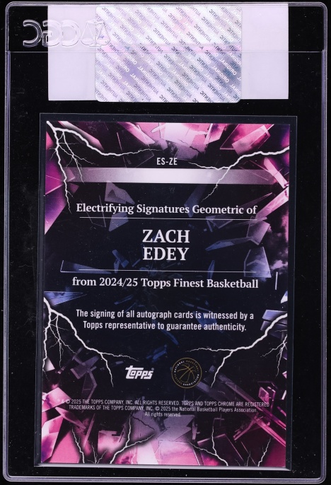 2024 Finest Electrifying Geometric Zach Edey ROOKIE AUTO #ES-ZE CGC AUTH