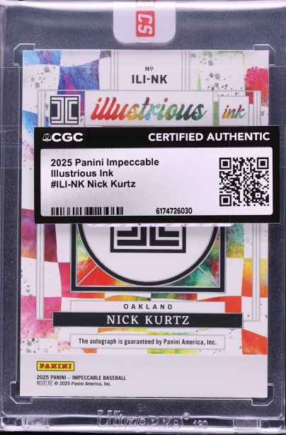 2025 Panini Impeccable Illustrious Ink Nick Kurtz ROOKIE AUTO /99 #ILI-NK CGC AUTH