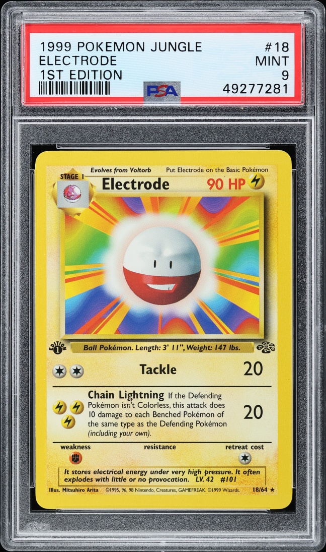 1999 Pokemon Jungle 1st Edition Electrode #18 PSA 9 MINT