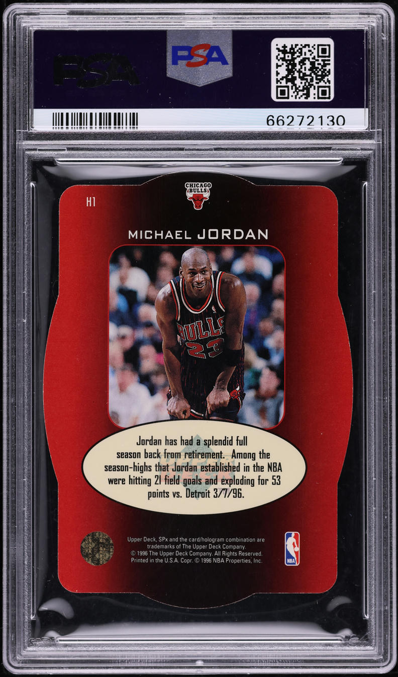1996 SPx Holoview Heroes Die-Cut Michael Jordan #H1 PSA 10 GEM MINT