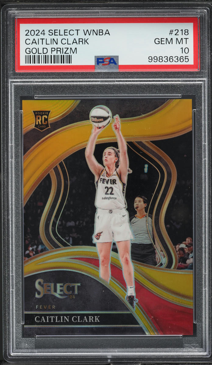 2024 Select WNBA Gold Courtside Prizm Caitlin Clark ROOKIE /10 #218 PSA 10 GEM