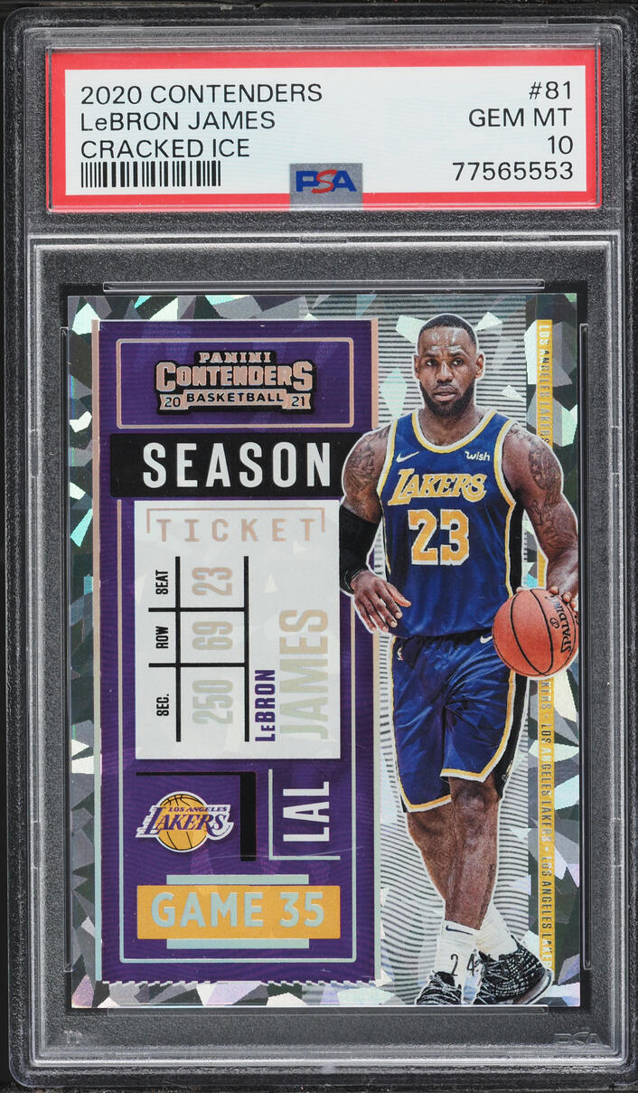 2020 Panini Contenders Season Ticket Cracked Ice LeBron James /25 #81 PSA 10 GEM MINT