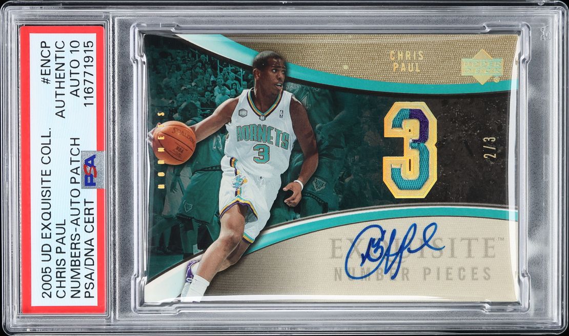 2005 Exquisite Collection Number Pieces Chris Paul ROOKIE PATCH AUTO DNA 10 /3 #EN-CP PSA AUTH