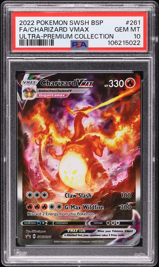 2022 Pokemon Sword & Shield Promo Ultra Premium Alt Art Charizard VMAX #261 PSA 10 GEM MINT