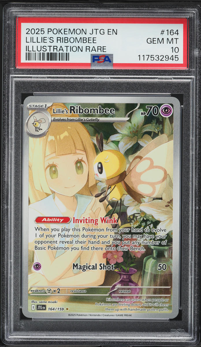 2025 Pokemon SV Journey Together IR Lillie's Ribombee #164 PSA 10 GEM MINT