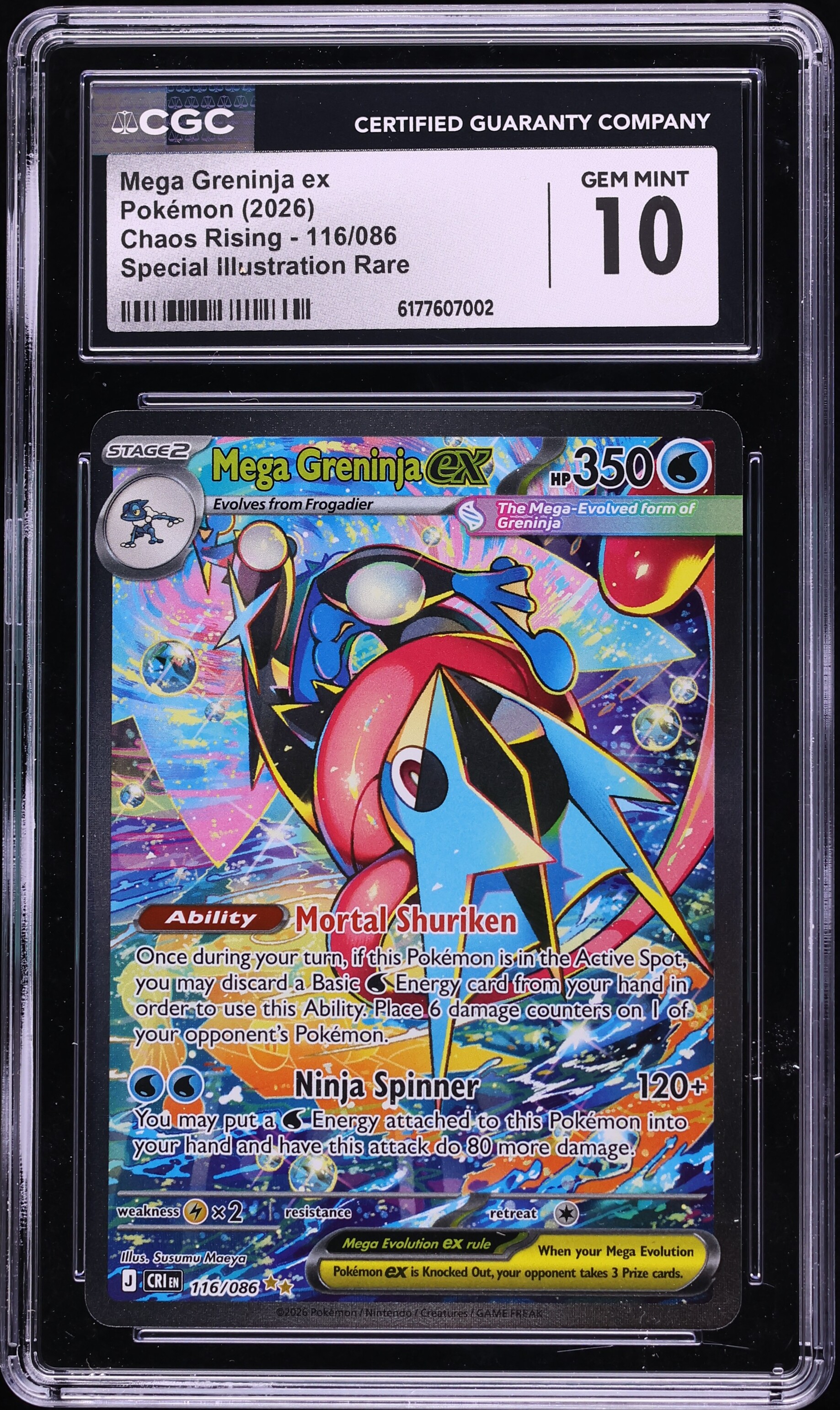 2026 Pokemon Mega Evolution Chaos Rising SIR Mega Greninja ex #116 CGC 10 GEM MINT