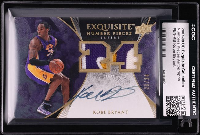 2007 Exquisite Collection Number Pieces Kobe Bryant PATCH AUTO /24 #EN-KB CGC AUTH