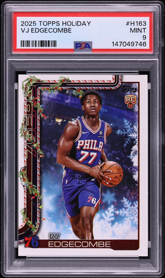 2025 Topps Holiday VJ Edgecombe ROOKIE #H163 PSA 9 MINT
