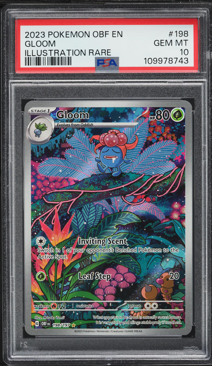 2023 Pokemon Scarlet & Violet Obsidian Flames IR Gloom #198 PSA 10 GEM MINT