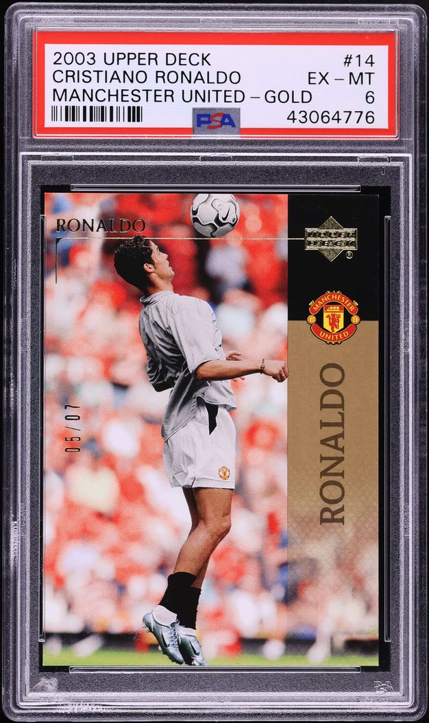 2003 Upper Deck Manchester United Gold Cristiano Ronaldo ROOKIE /7 #14 PSA 6 EXMT