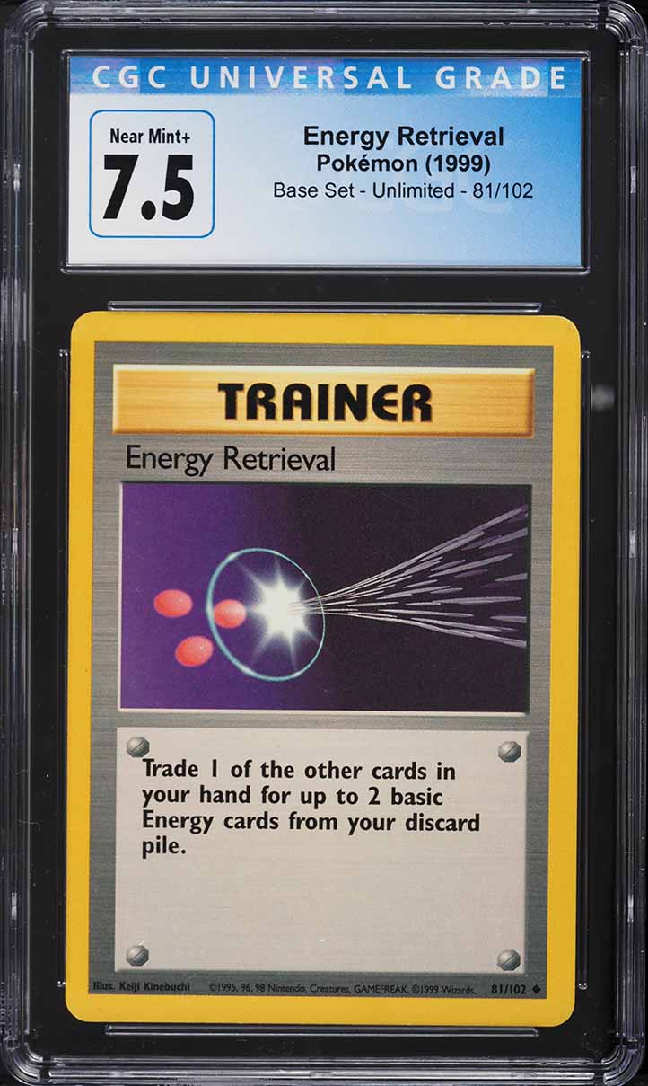 1999 Pokemon Base Set Energy Retrieval #81 CGC 7.5 NRMT+