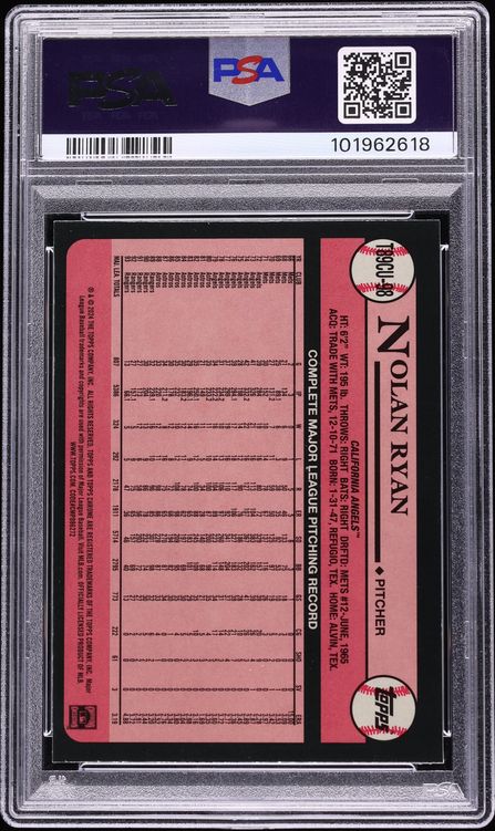 2024 Topps Silver Pack '89 Chrome Promo Update Blue Refractor Nolan Ryan /150 #98 PSA 10 GEM