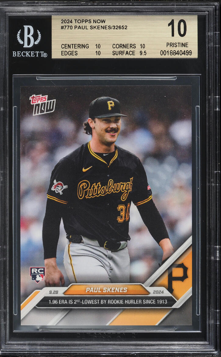 2024 Topps Now Paul Skenes ROOKIE #770 BGS 10 PRISTINE