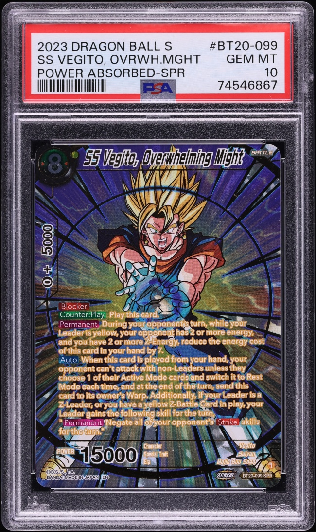 2023 Dragon Ball Super Power Absorbed SS Vegito Overwhelming Might SPR #BT20-099 PSA 10 GEM