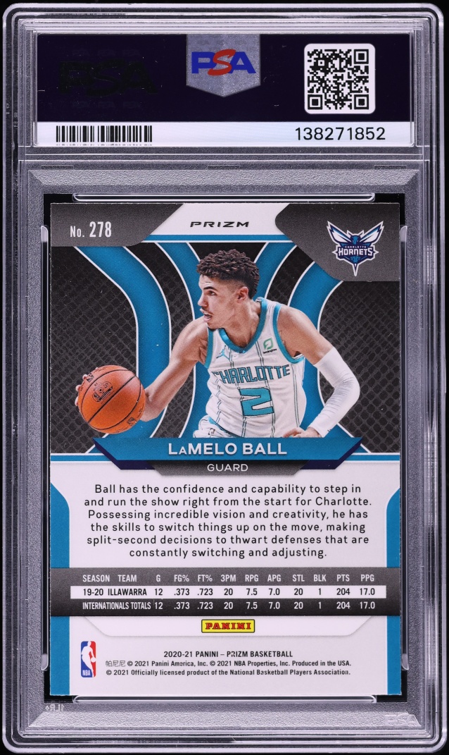 2020 Panini Prizm Red White Blue LaMelo Ball ROOKIE #278 PSA 9 MINT