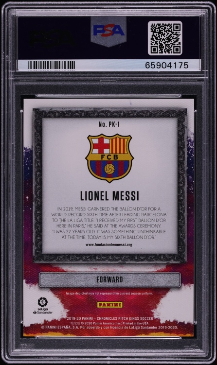 2019 Panini Chronicles Pitch Kings Lionel Messi #PK-1 PSA 10 GEM MINT