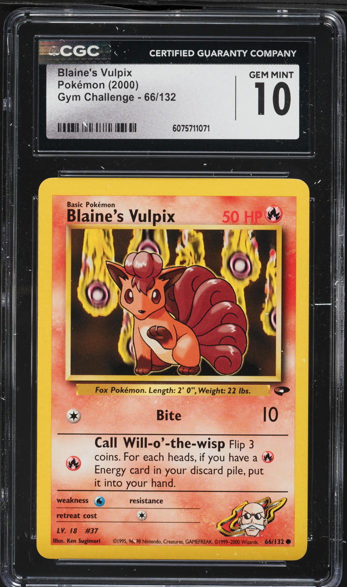 2000 Pokemon Gym Challenge Blaine's Vulpix #66 CGC 10 GEM MINT