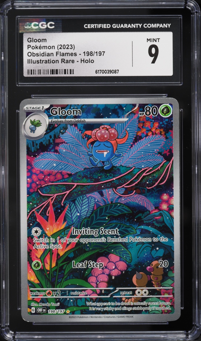 2023 Pokemon Scarlet & Violet Obsidian Flames IR Gloom #198 CGC 9 MINT