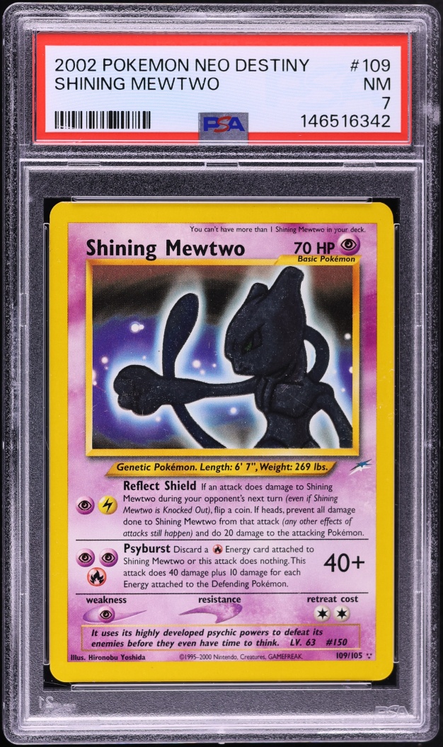 2002 Pokemon Neo Destiny Shining Mewtwo #109 PSA 7 NRMT