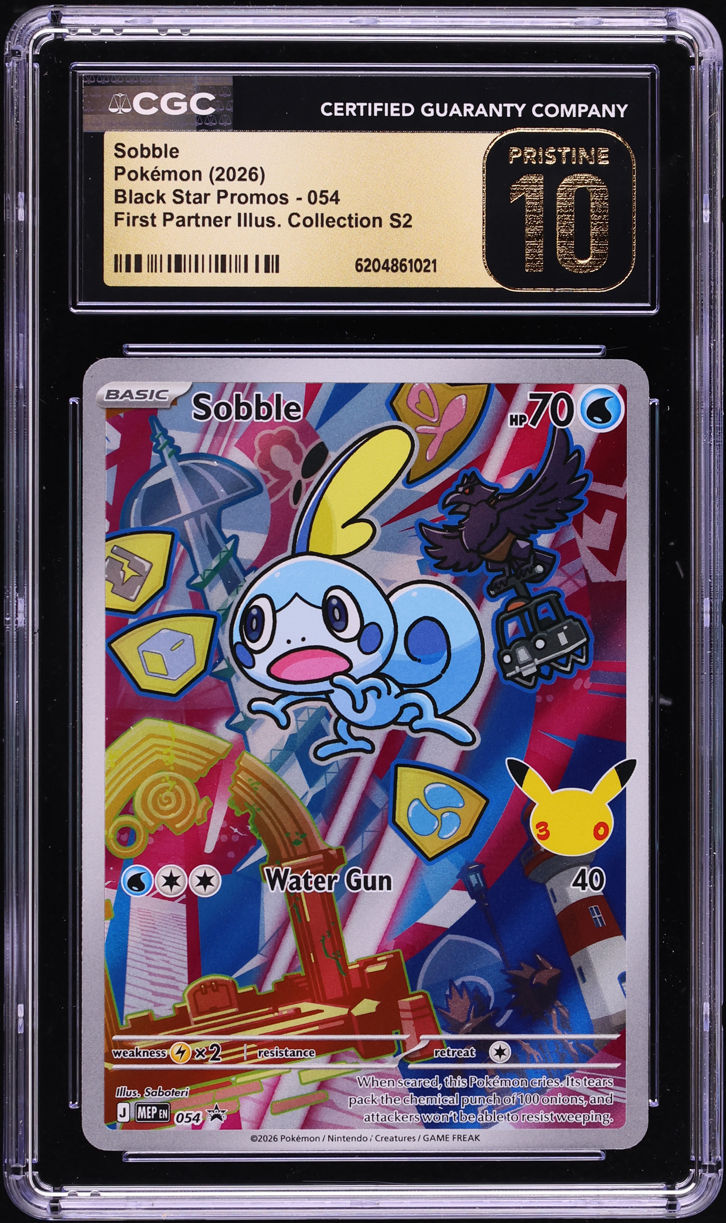 2026 Pokemon Mega Promo First Partner Illustration S2 Full Art Sobble #54 CGC 10 PRISTINE