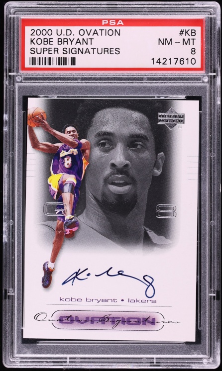 2000 Upper Deck Ovation Super Signatures Kobe Bryant AUTO #KB PSA 8 NM-MT