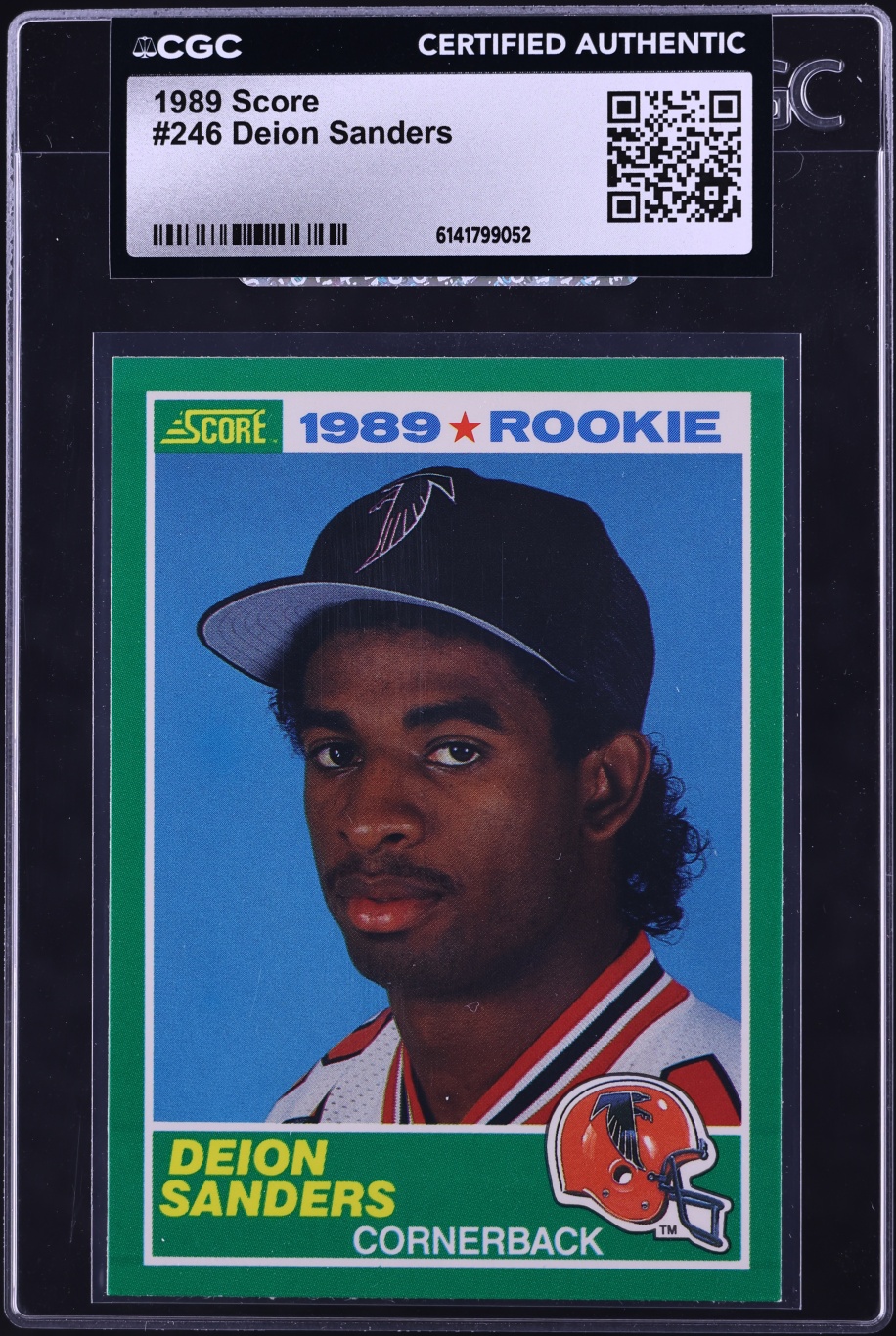 1989 Score Football Deion Sanders ROOKIE #246 CGC AUTH