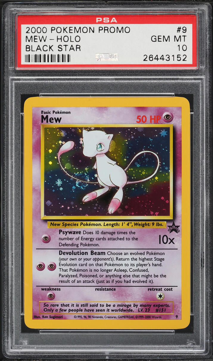 2000 Pokemon Black Star Promo Holo Mew #9 PSA 10 GEM MINT