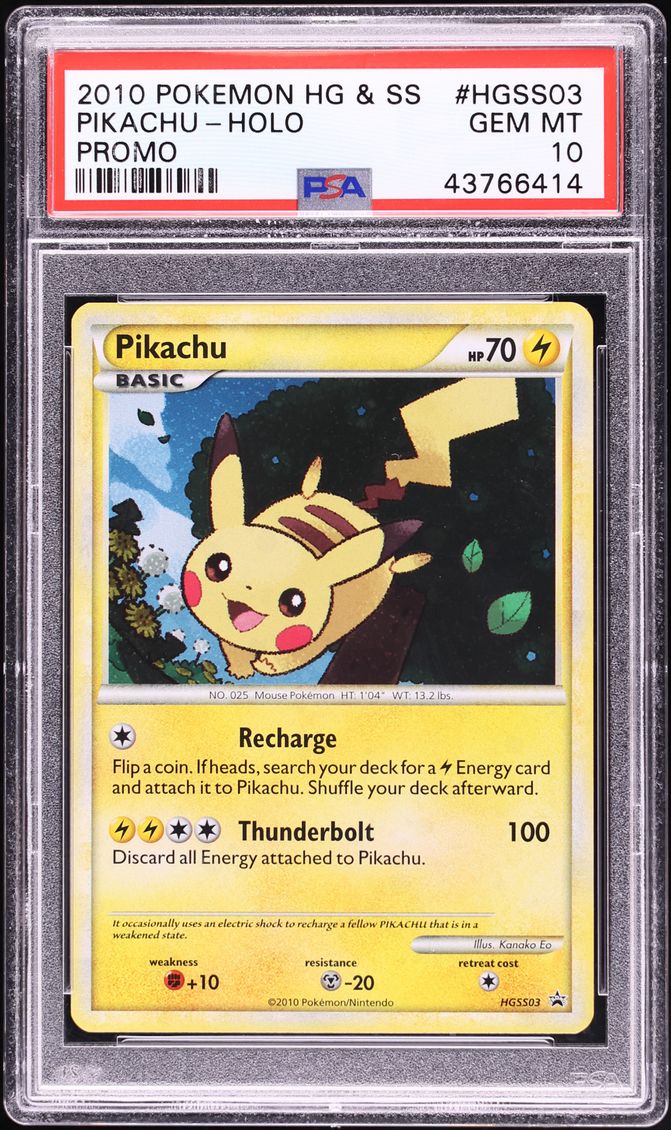 2010 Pokemon HeartGold & SoulSilver Promo Holo Pikachu #HGSS03 PSA 10 GEM MINT